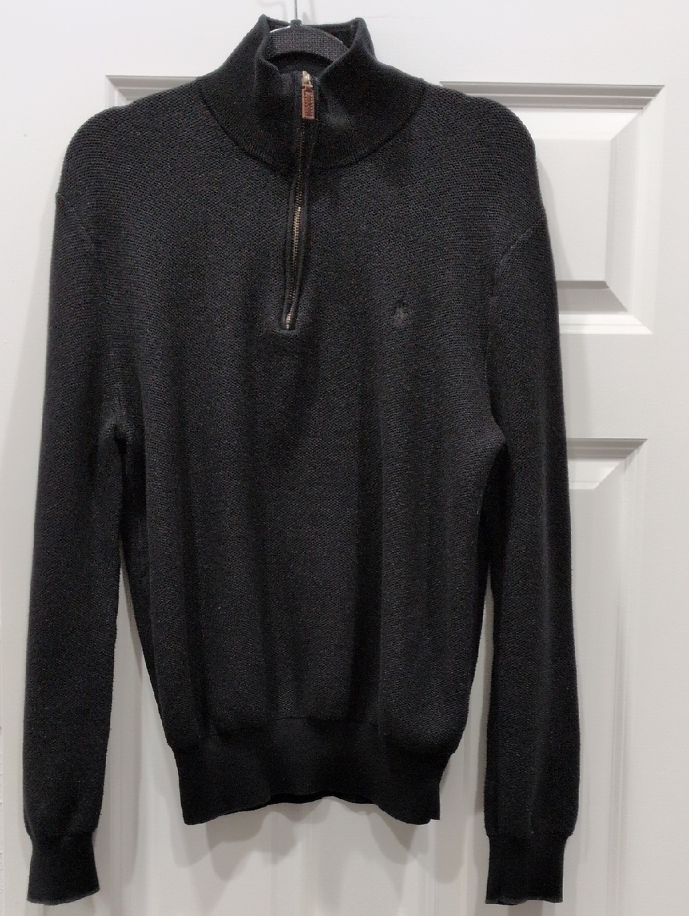 Men's Polo Ralph Lauren Charcoal Half-Zip Sweater